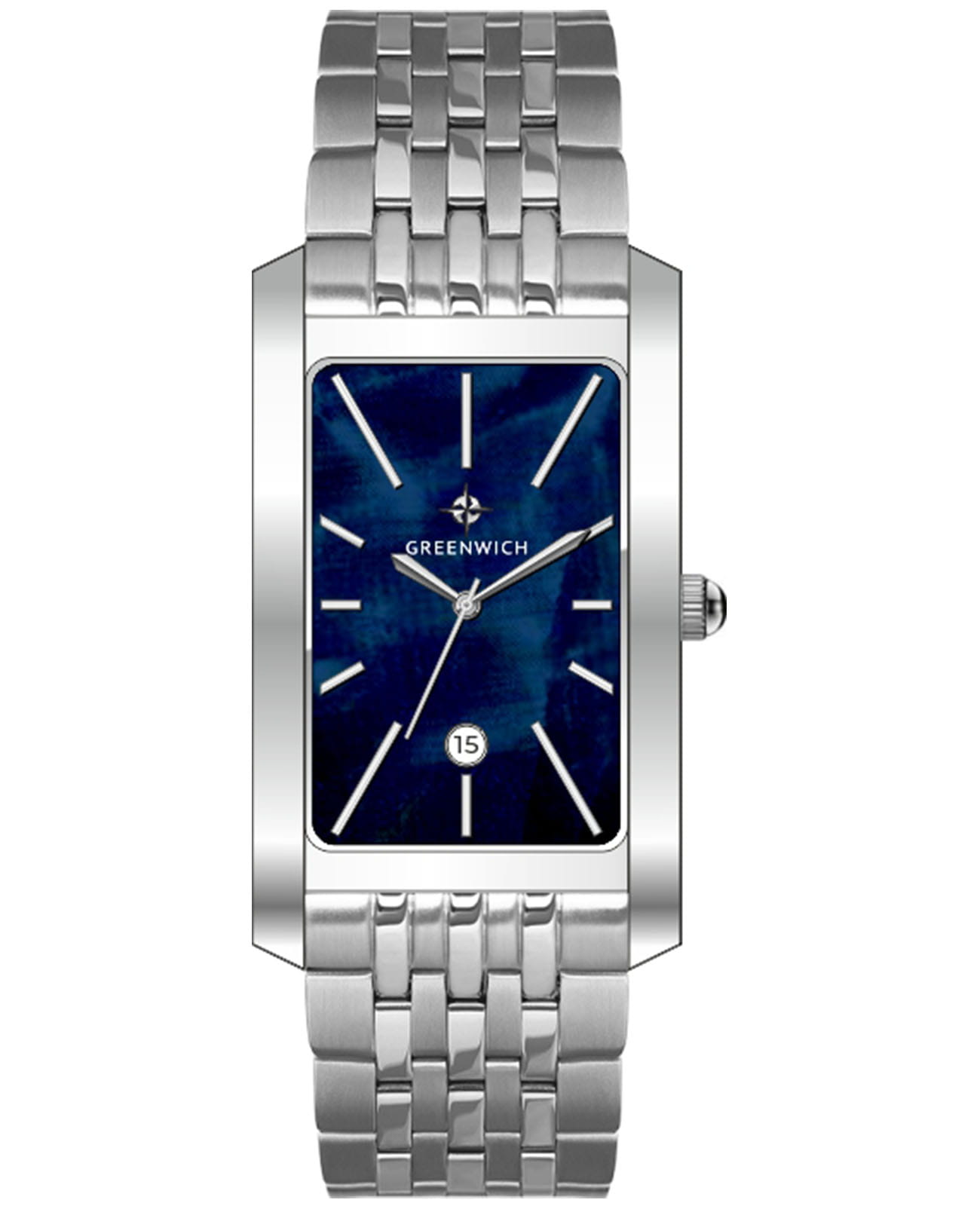 Greenwich Greenwich Vesta GW 511.10.16  GW 511.10.16 кварцевые женские часы синий циферблат, браслет нержавеющая сталь — вид спереди