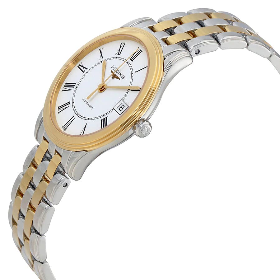 Longines Longines Flagship L4.774.3.21.7, flagship швейцария мужские часы на браслете сталь c pvd покрытием боковой вид