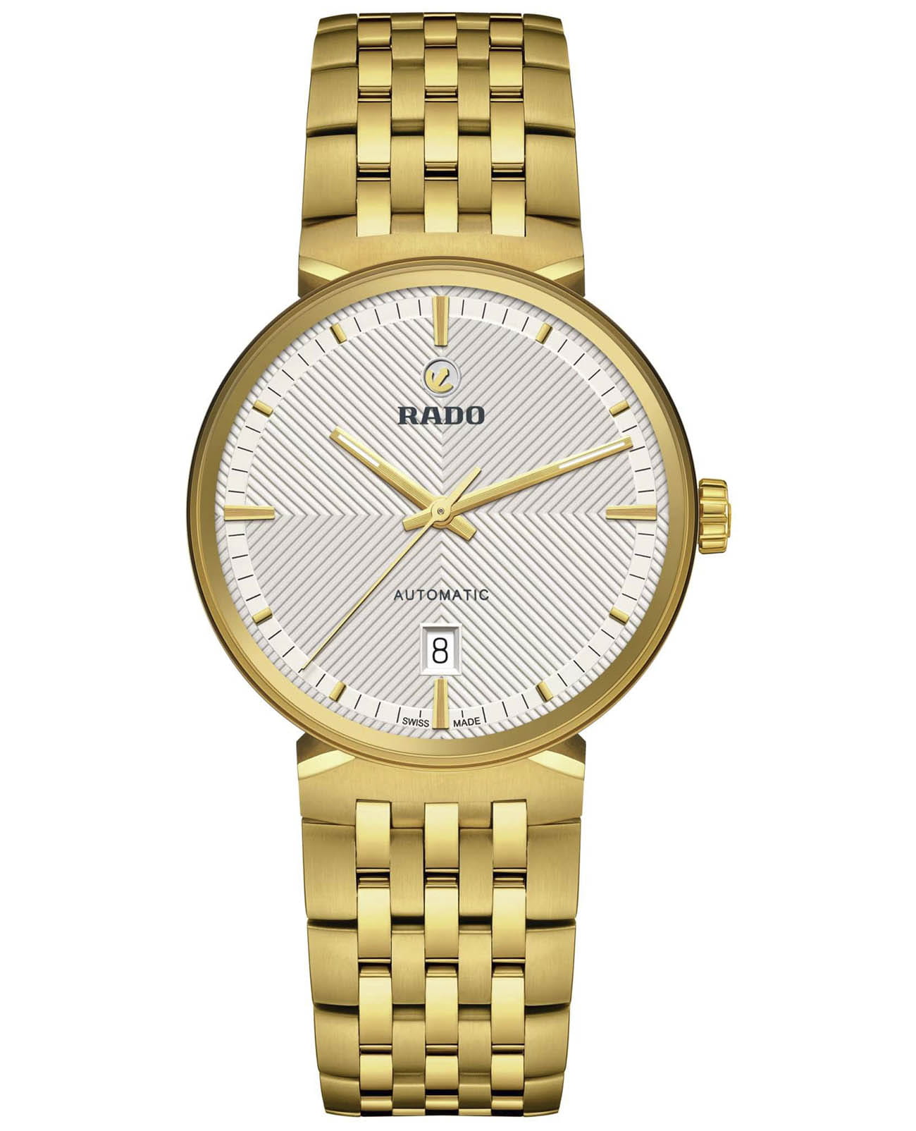 Rado Rado Florence Automatic R48904013 Automatic R48904013 механические мужские часы белый циферблат, браслет нержавеющая сталь с pvd-покрытием — вид спереди
