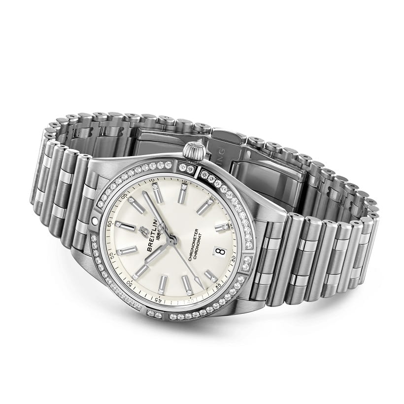 Breitling Breitling Chronomat Automatic 36 A10380591A1A1, chronomat швейцария женские часы на браслете нержавеющая сталь боковой вид