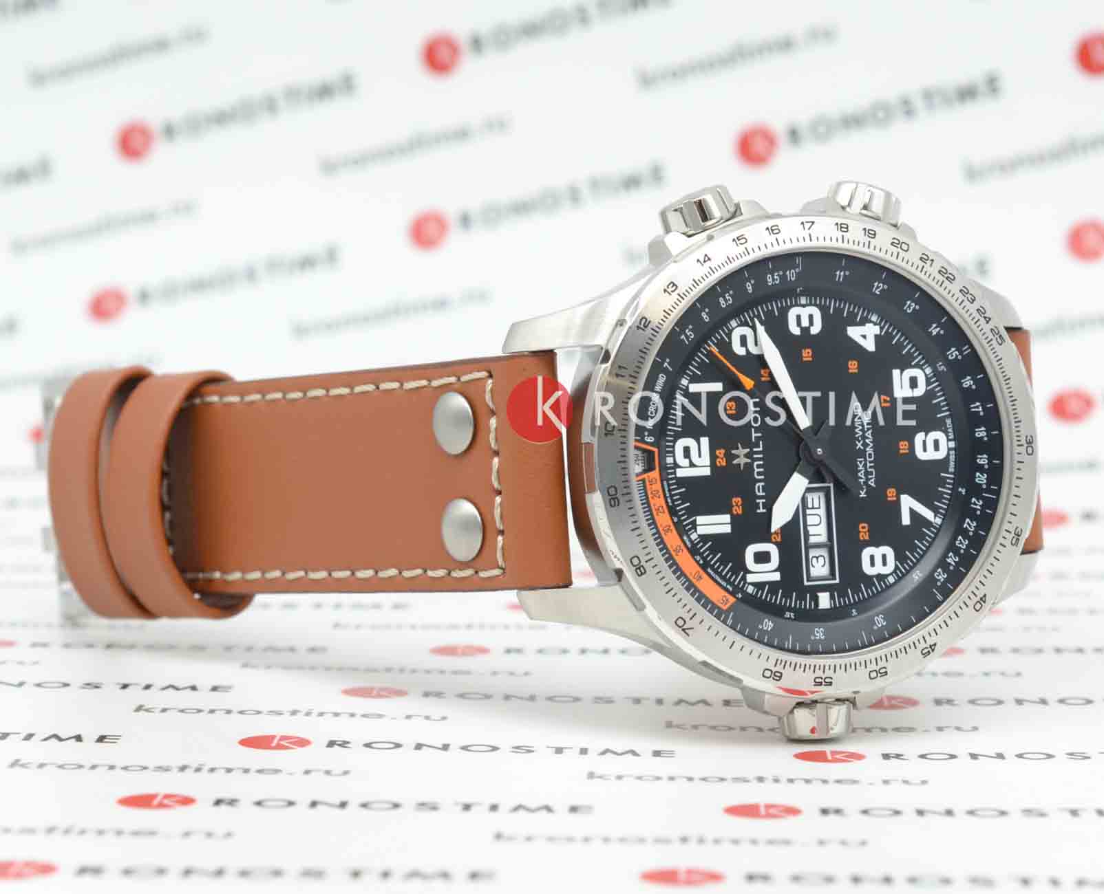 Hamilton Hamilton Khaki Aviation X-Wind Day Date Auto Chrono H77755533 мужские часы черный циферблат на запястье