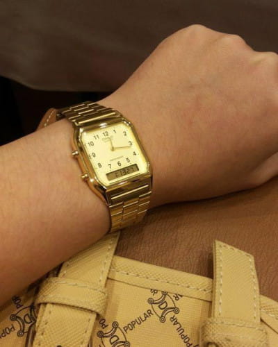 Casio Casio Collection AQ-230GA-9B , наручные мужские часы фото под углом