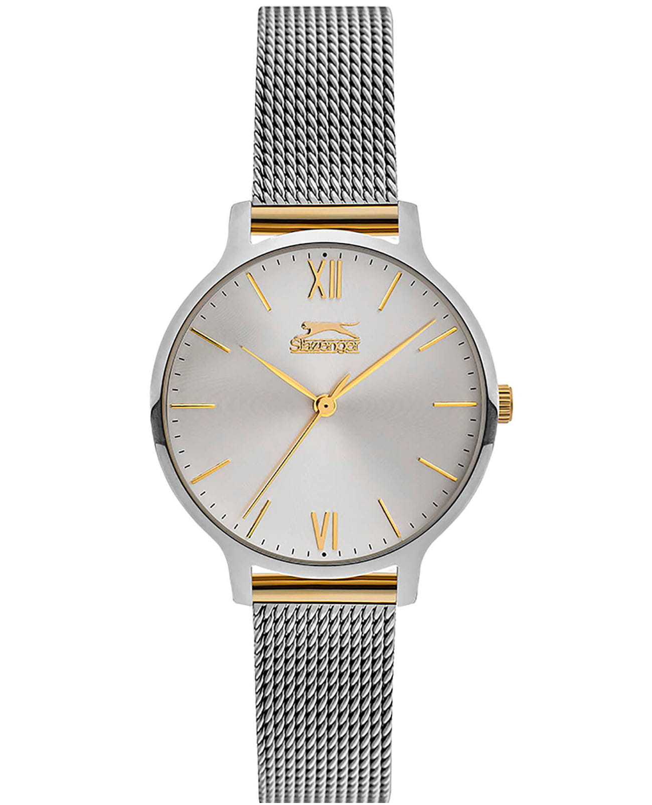 Slazenger Slazenger Lady SL.09.1823.2.03  SL.09.1823.2.03 кварцевые женские часы серебристый циферблат, браслет суперметалл с ip покрытием — вид спереди