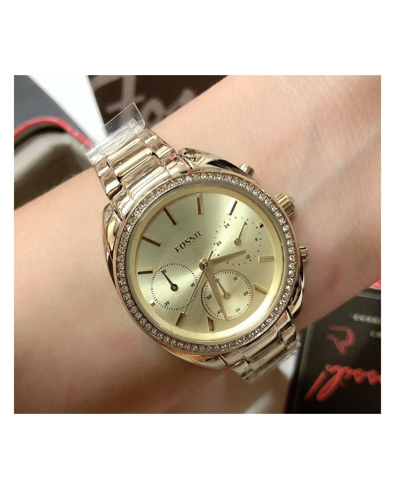 Fossil Fossil FB-02  BQ3658,  сша женские часы на браслете нержавеющая сталь боковой вид