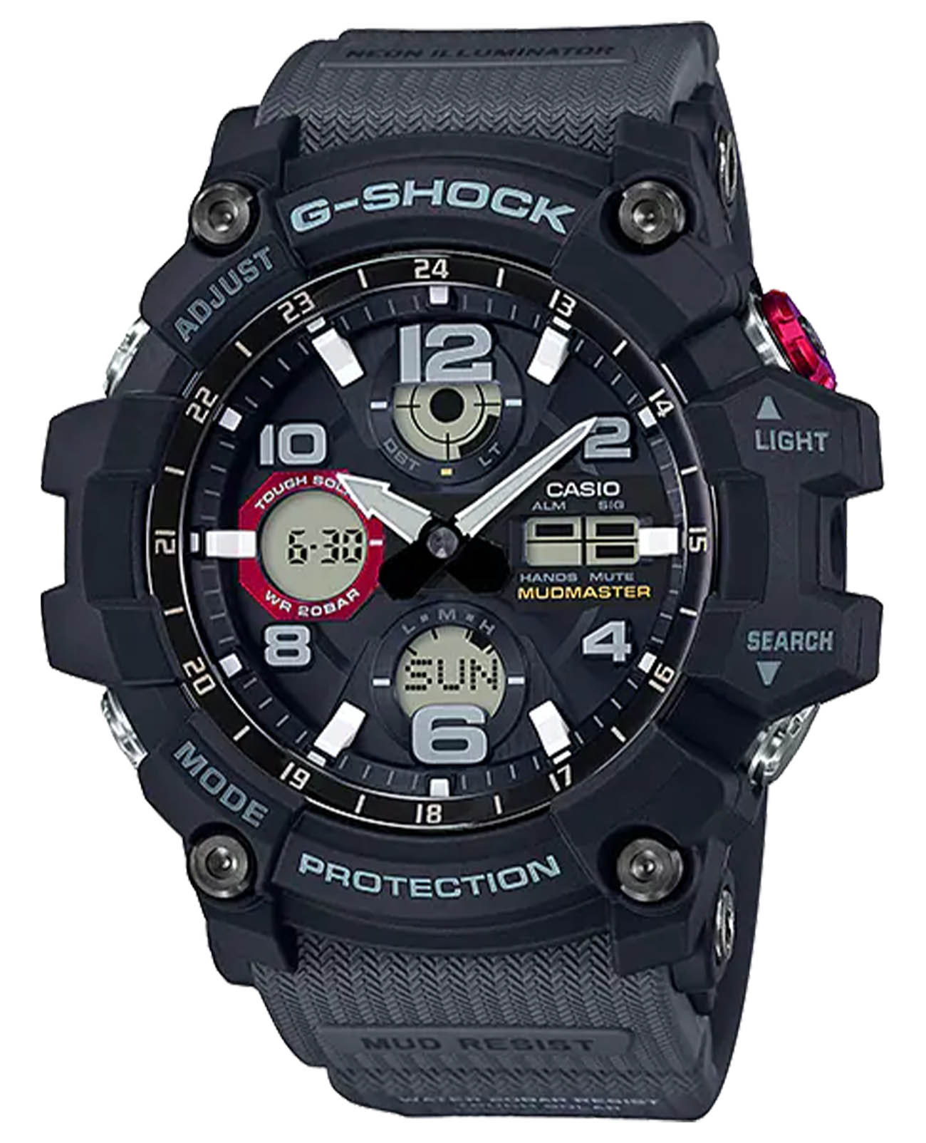 Casio Casio G-Shock GSG-100-1A8  GSG-100-1A8 электронные мужские часы черный циферблат, браслет пластик — вид спереди