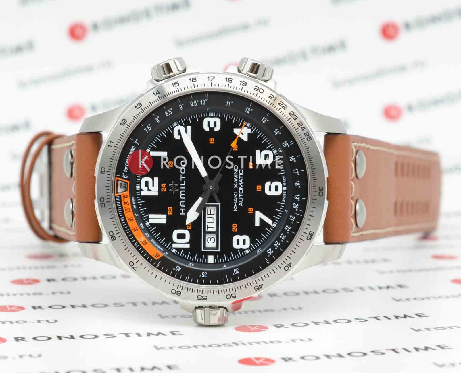 Hamilton Hamilton Khaki Aviation X-Wind Day Date Auto Chrono H77755533 , наручные мужские часы фото под углом