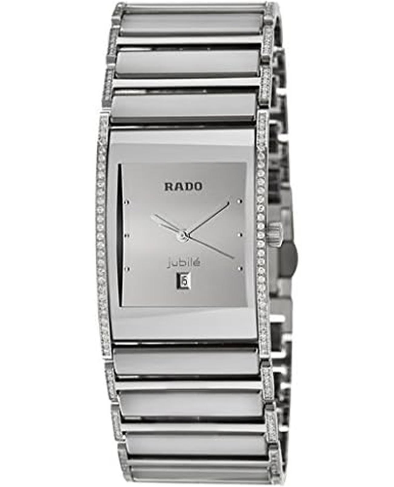 Rado Rado Integral Diamonds R20731122  R20731122 кварцевые мужские часы  циферблат, браслет сталь + керамические вставки — вид спереди