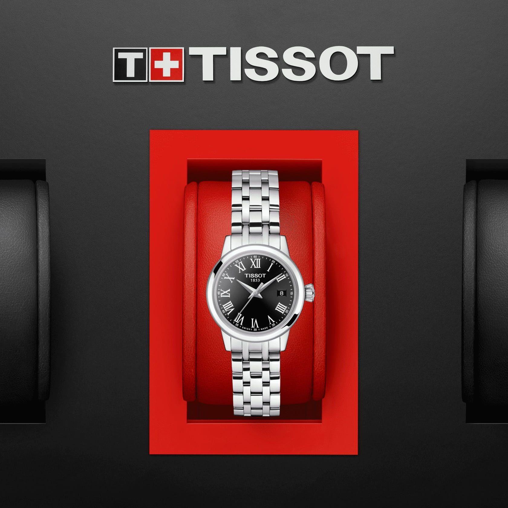 Tissot Tissot Classic Dream Lady T129.210.11.053.00 кварцевые женские часы часы крупный план черный циферблата
