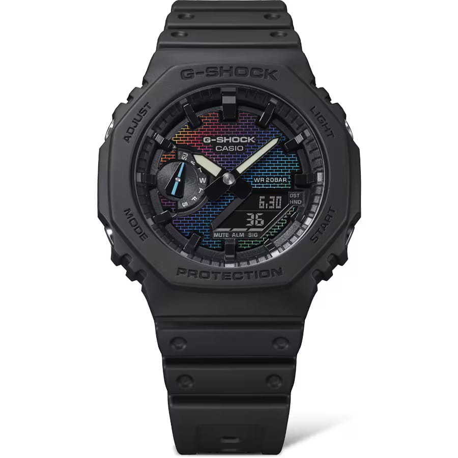 Casio Casio G-Shock GA-2100RW-1A, g-shock япония мужские часы на браслете пластик боковой вид