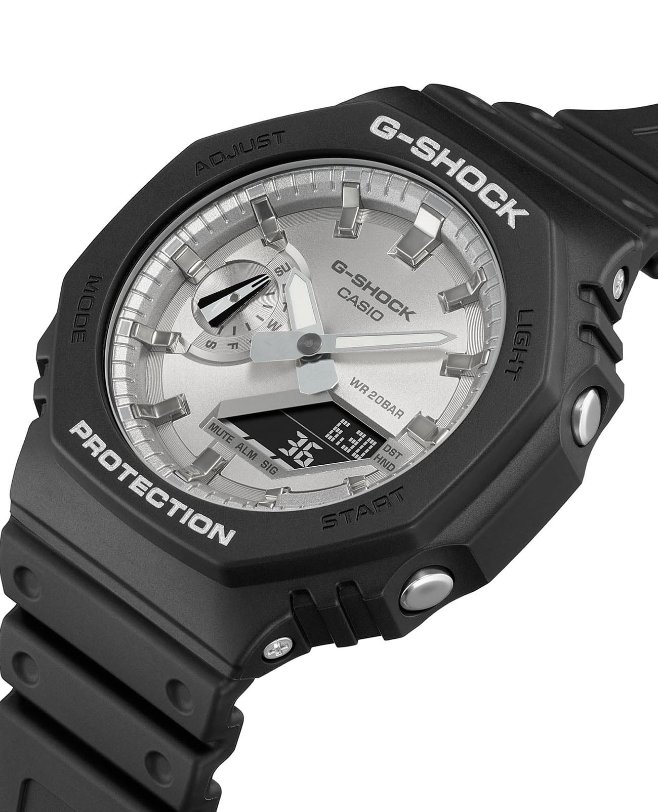 Casio Casio G-Shock GA-2100SB-1ADR (GA-2100SB-1AER), g-shock япония мужские часы на браслете пластик боковой вид