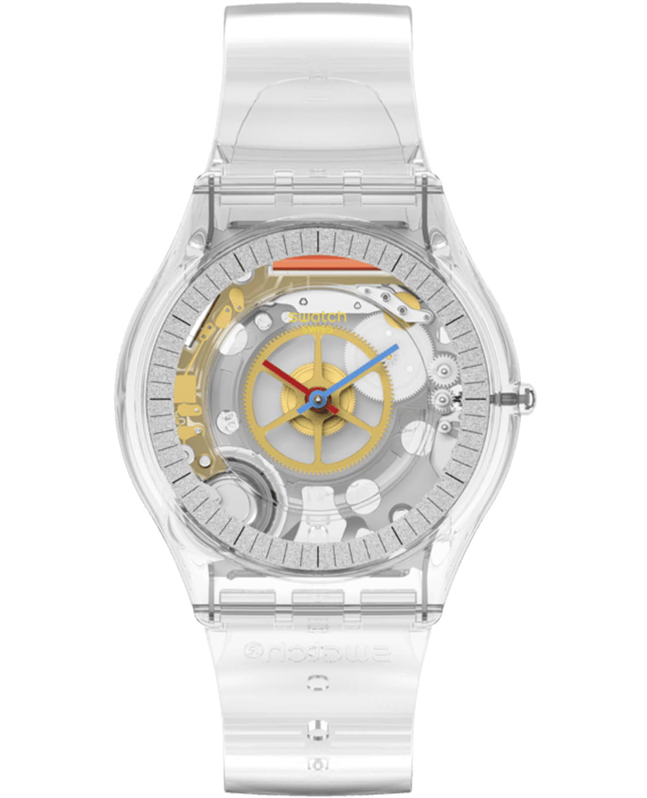 Swatch Swatch Skin Classic Biosourced SS08K109-S06  SS08K109-S06 кварцевые женские часы прозрачный циферблат, браслет силикон — вид спереди