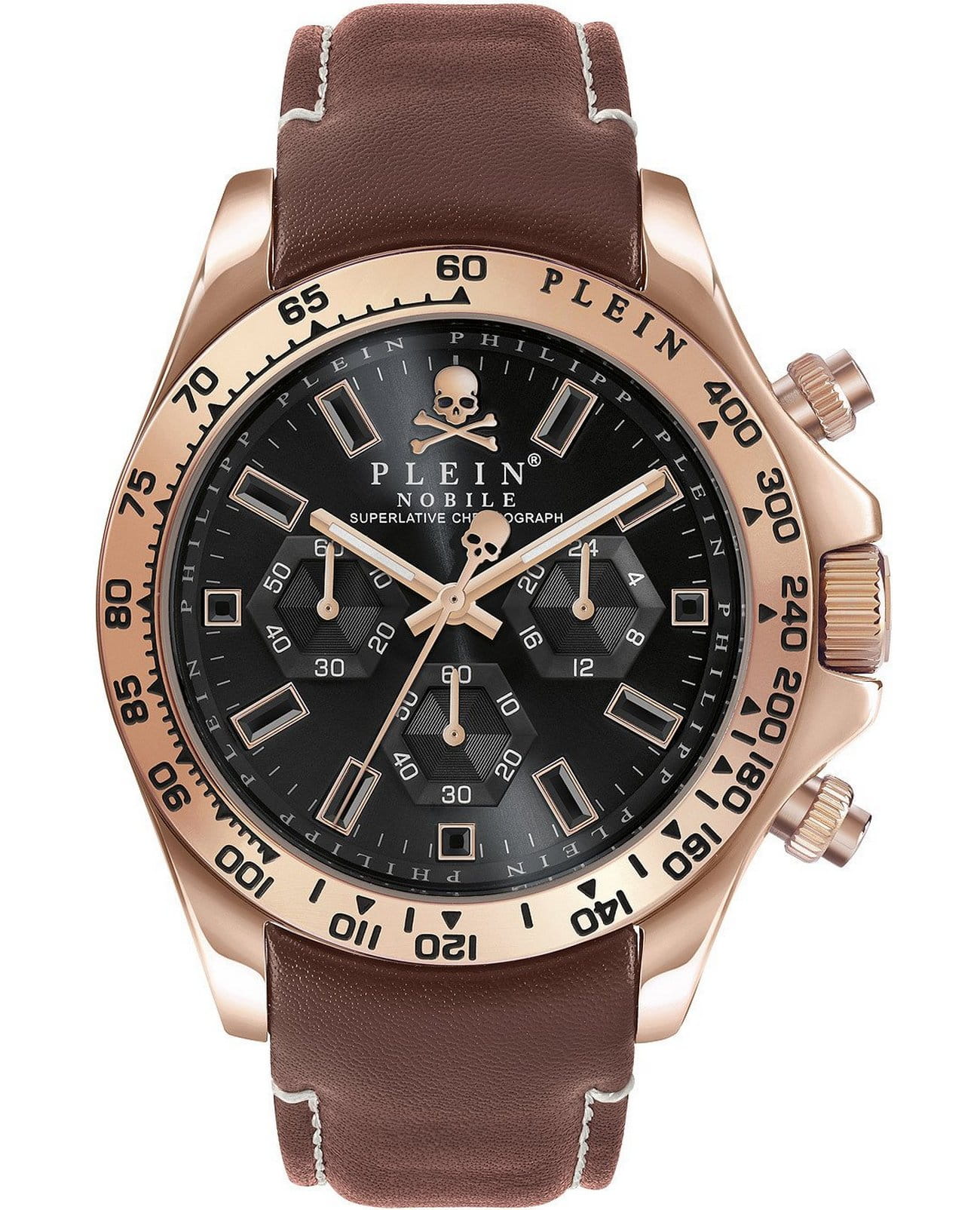 Philipp Plein Philipp Plein Nobile Wonder PWCAA0221  PWCAA0221 кварцевые мужские часы черный циферблат, браслет кожаный — вид спереди