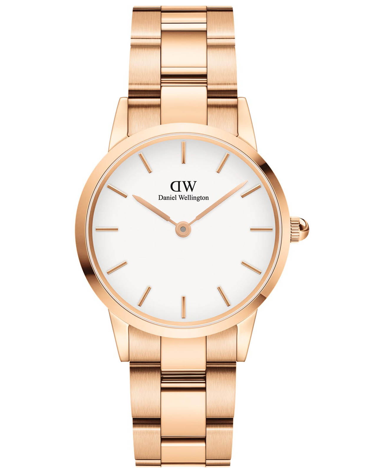 Daniel Wellington Daniel Wellington Iconic Link DW00100213  DW00100213 кварцевые женские часы белый циферблат, браслет сталь c pvd покрытием — вид спереди