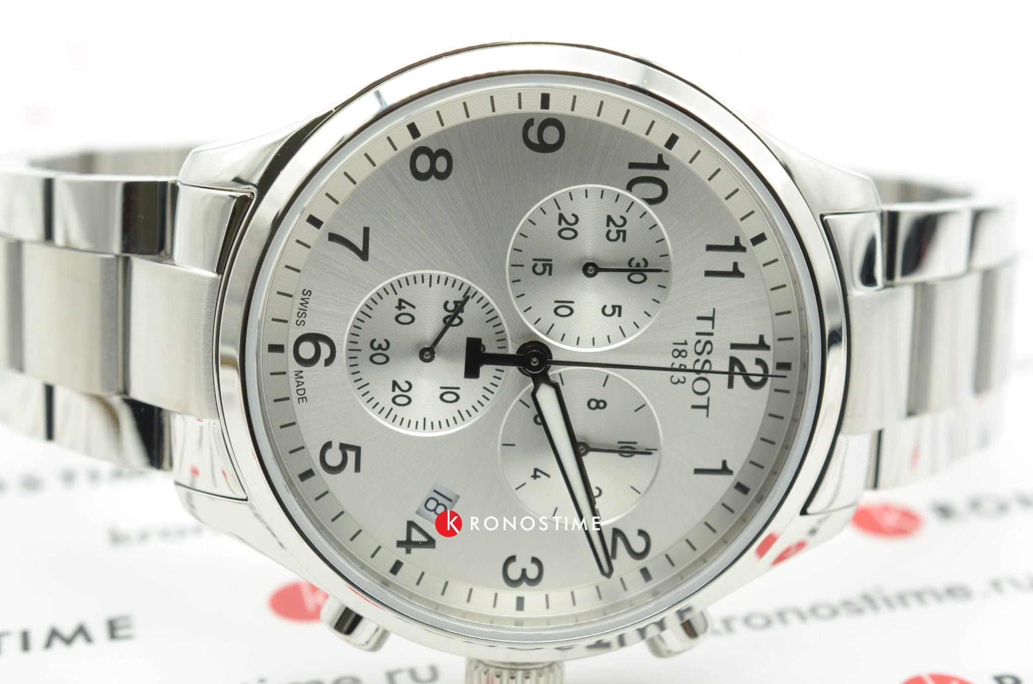 Tissot Tissot Chrono XL Classic T116.617.11.037.00 кварцевые мужские часы часы крупный план серебристый циферблата