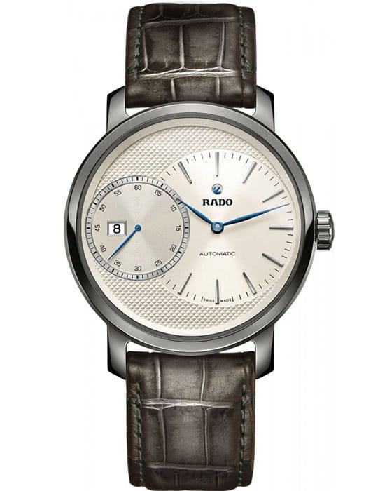 Rado Rado Diamaster Automati Grande Seconde R14129126 Automatic R14129126 механические мужские часы шампань циферблат, браслет кожаный — вид спереди