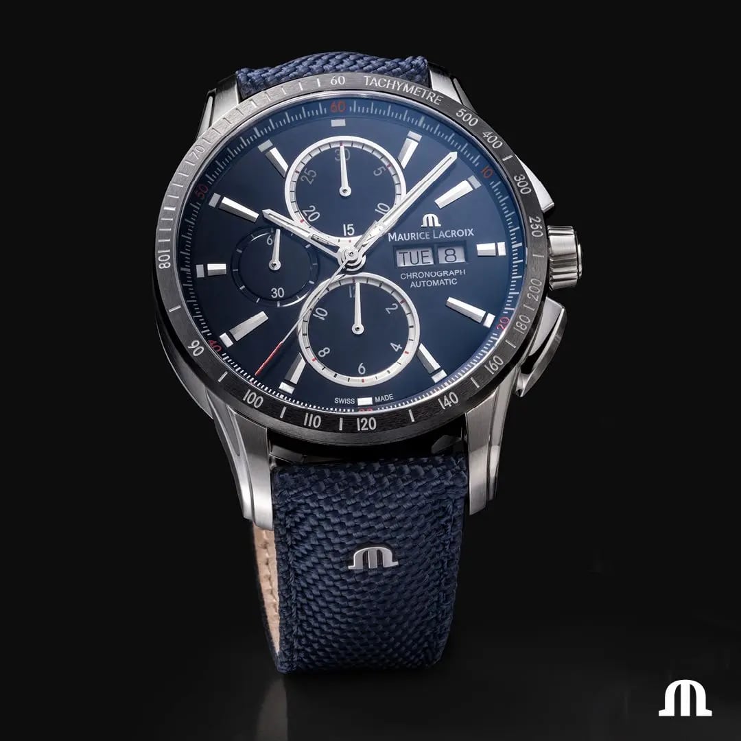 Maurice Lacroix Maurice Lacroix Pontos Chronograph 43mm PT6038-SSL24-430-4, pontos швейцария мужские часы на браслете нейлон боковой вид