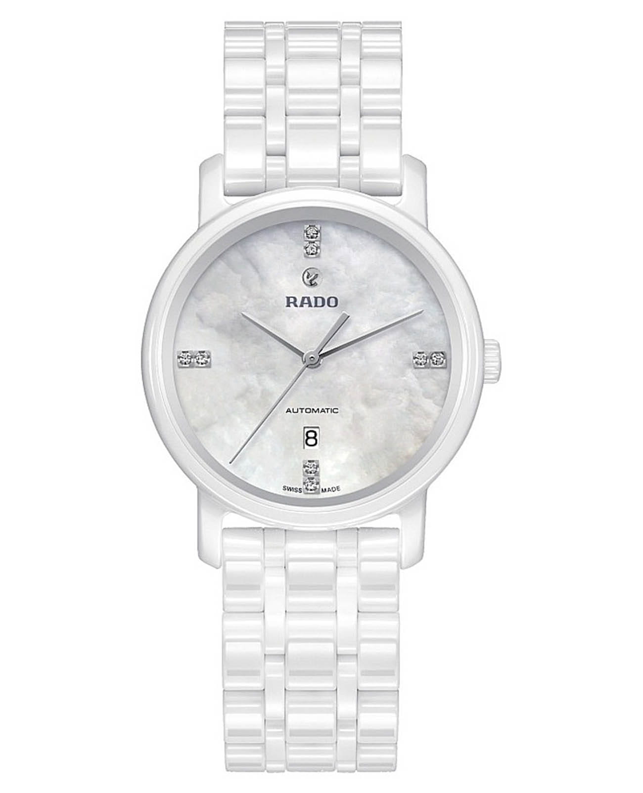 Rado Rado Diamaster R14044907 Automatic R14044907 механические женские часы перламутровый циферблат, браслет керамика — вид спереди