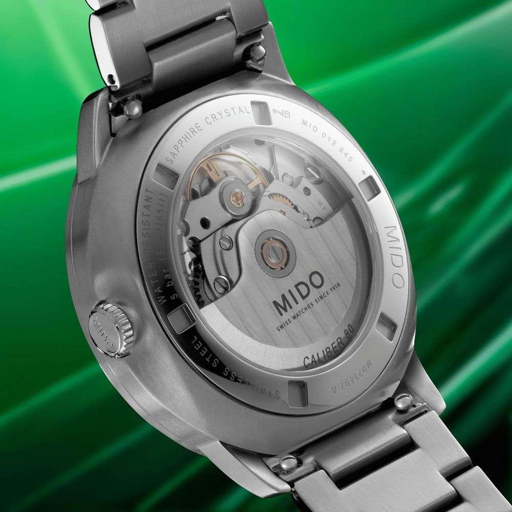 Mido Mido Commander Gradient M021.407.11.411.03  механические мужские часы часы крупный план зеленый циферблата
