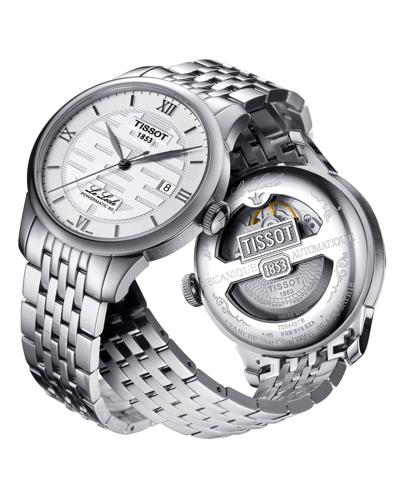 Tissot Tissot Le Locle Doubl Happiness T006.407.11.033.01, t-classic швейцария мужские часы на браслете нержавеющая сталь боковой вид