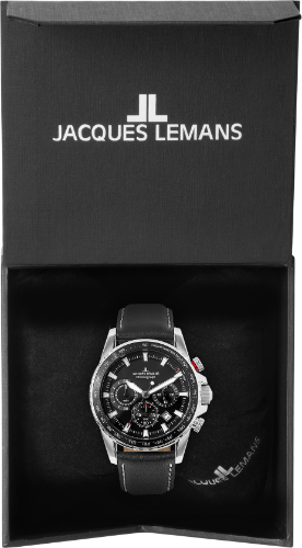Jacques Lemans Jacques Lemans  Sport 1-2099A кварцевые мужские часы часы крупный план черный циферблата