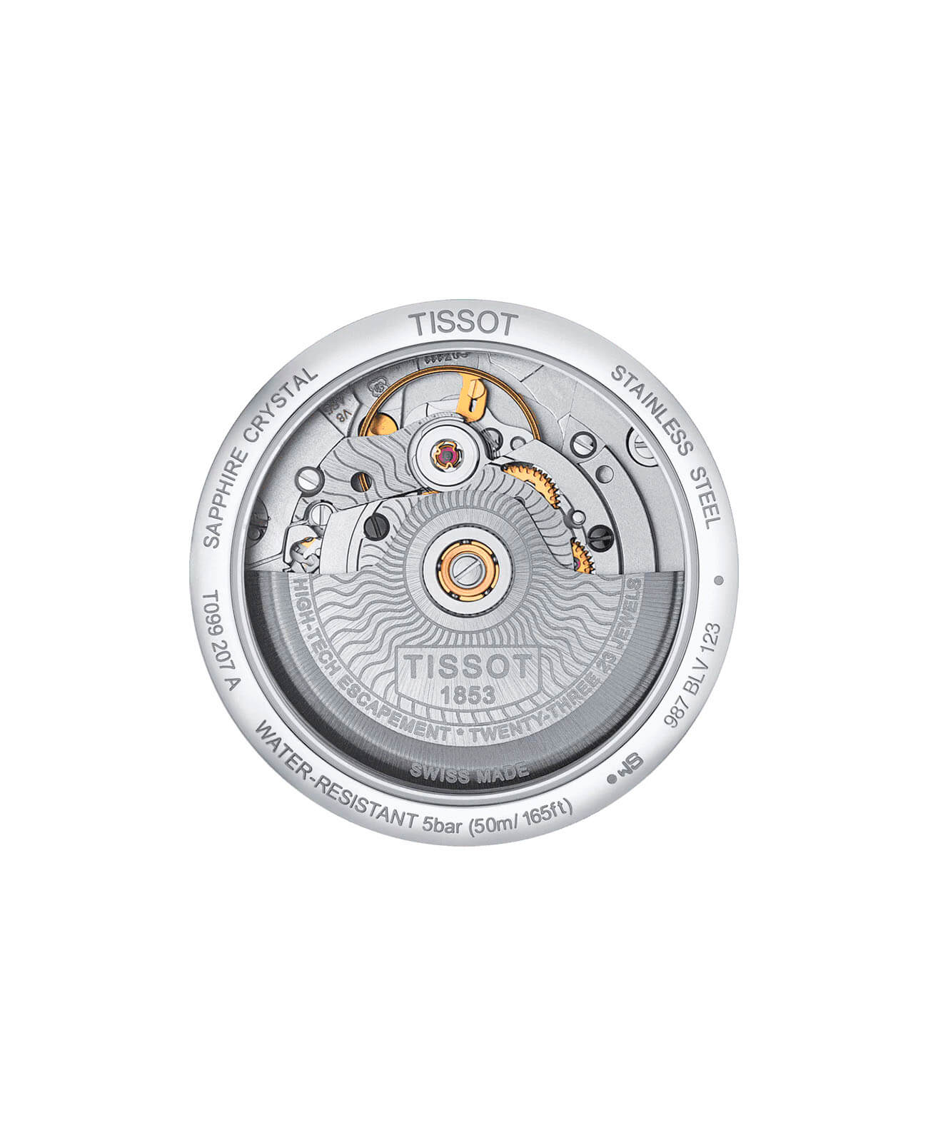 Tissot Tissot Chemin des Tourelles Powermatic 80 Lady T099.207.16.047.00 Chemin des Tourelles - задняя крышка сталь металл корпуса, швейцария часы