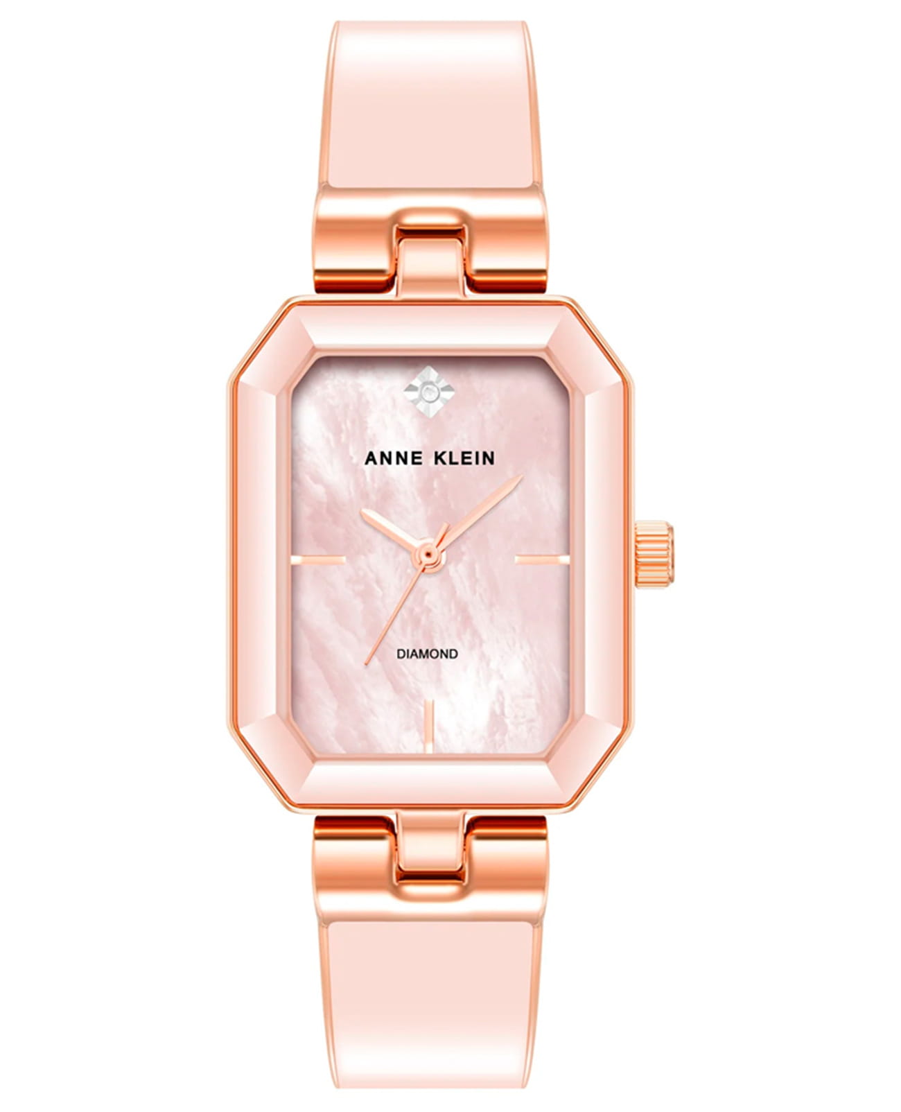 Anne Klein Anne Klein Diamond 4162BMRG  4162BMRG кварцевые женские часы розовый циферблат, браслет сталь с ip покрытием — вид спереди