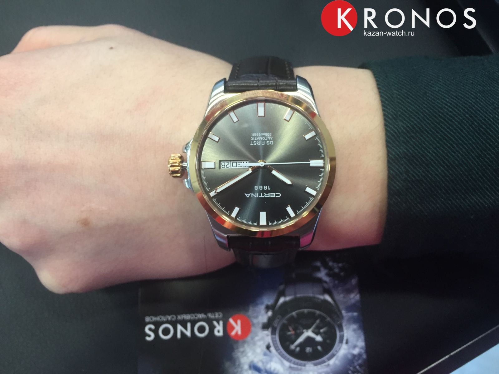 Certina Certina C014.407.26.081.00 мужские часы черный циферблат на запястье