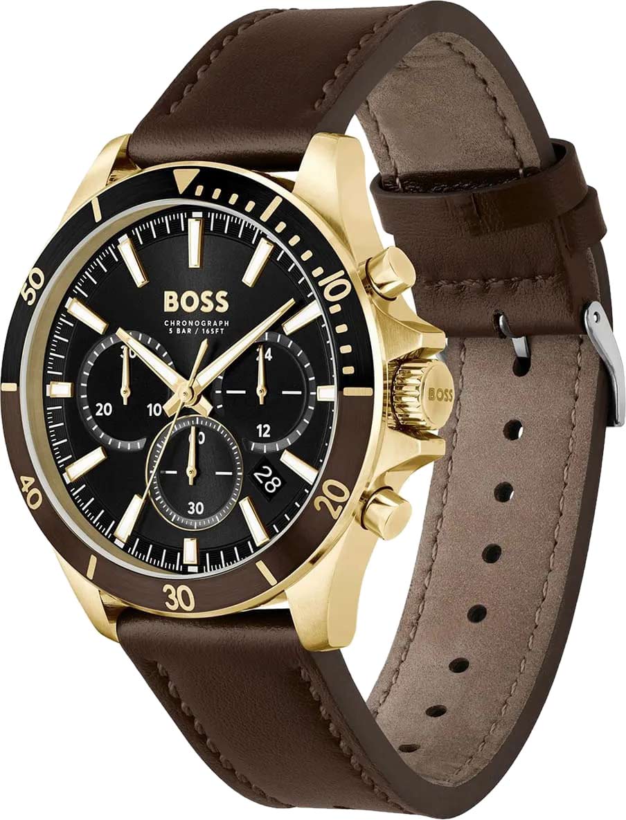 Hugo Boss Hugo Boss Troper HB1514100,  германия мужские часы на браслете кожаный боковой вид