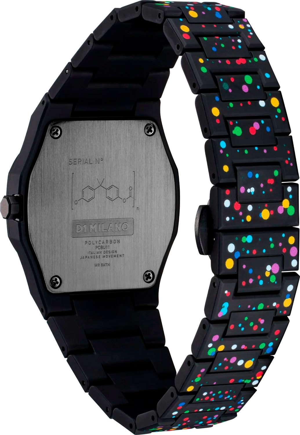 D1 Milano D1 Milano Polycarbon PCBU11,  италия мужские часы на браслете пластик боковой вид