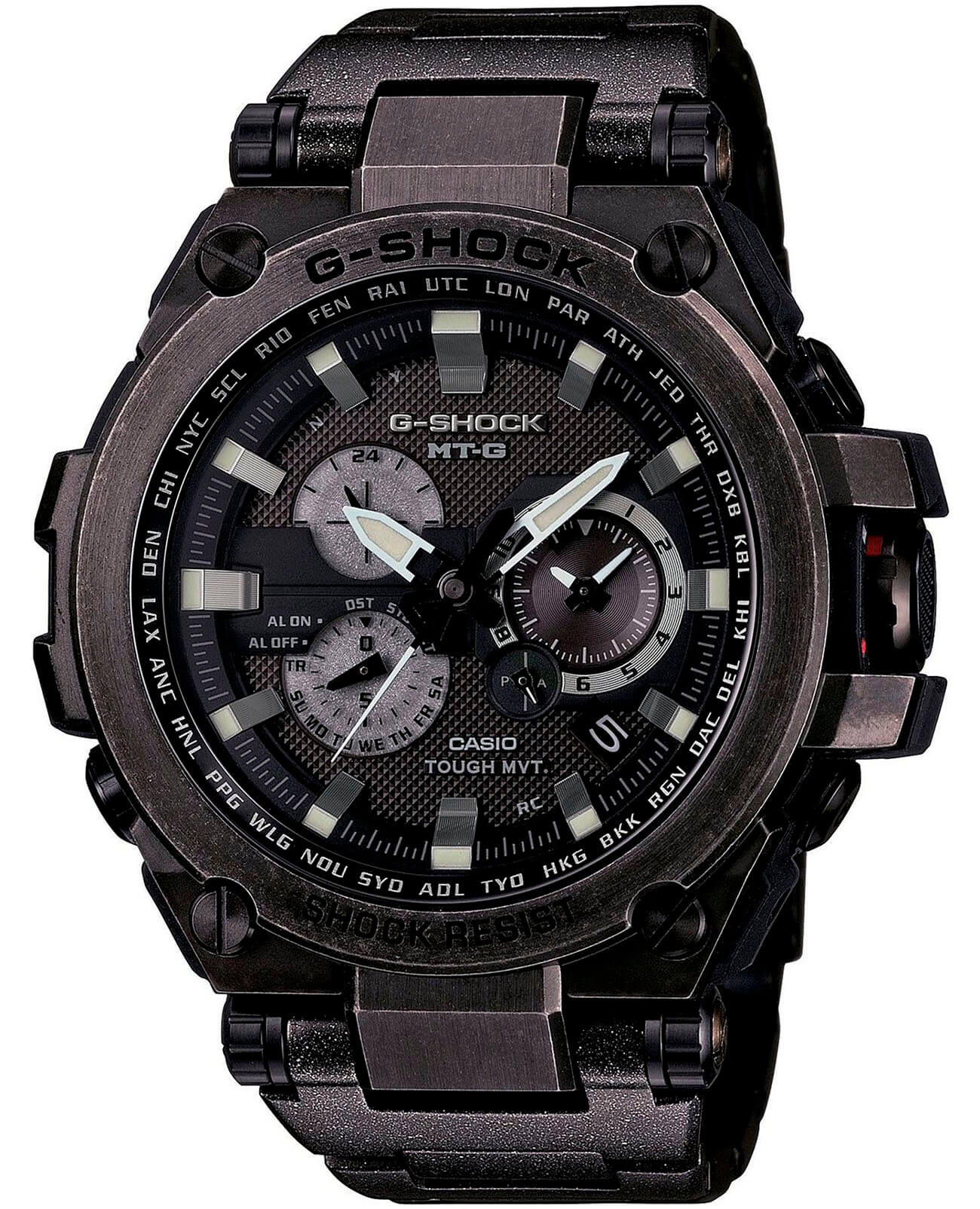 Casio Casio G-Shock Premium MTG-S1000V-1AER MTG MTG-S1000V-1AER электронные мужские часы черный циферблат, браслет сталь с ip покрытием + пластик — вид спереди