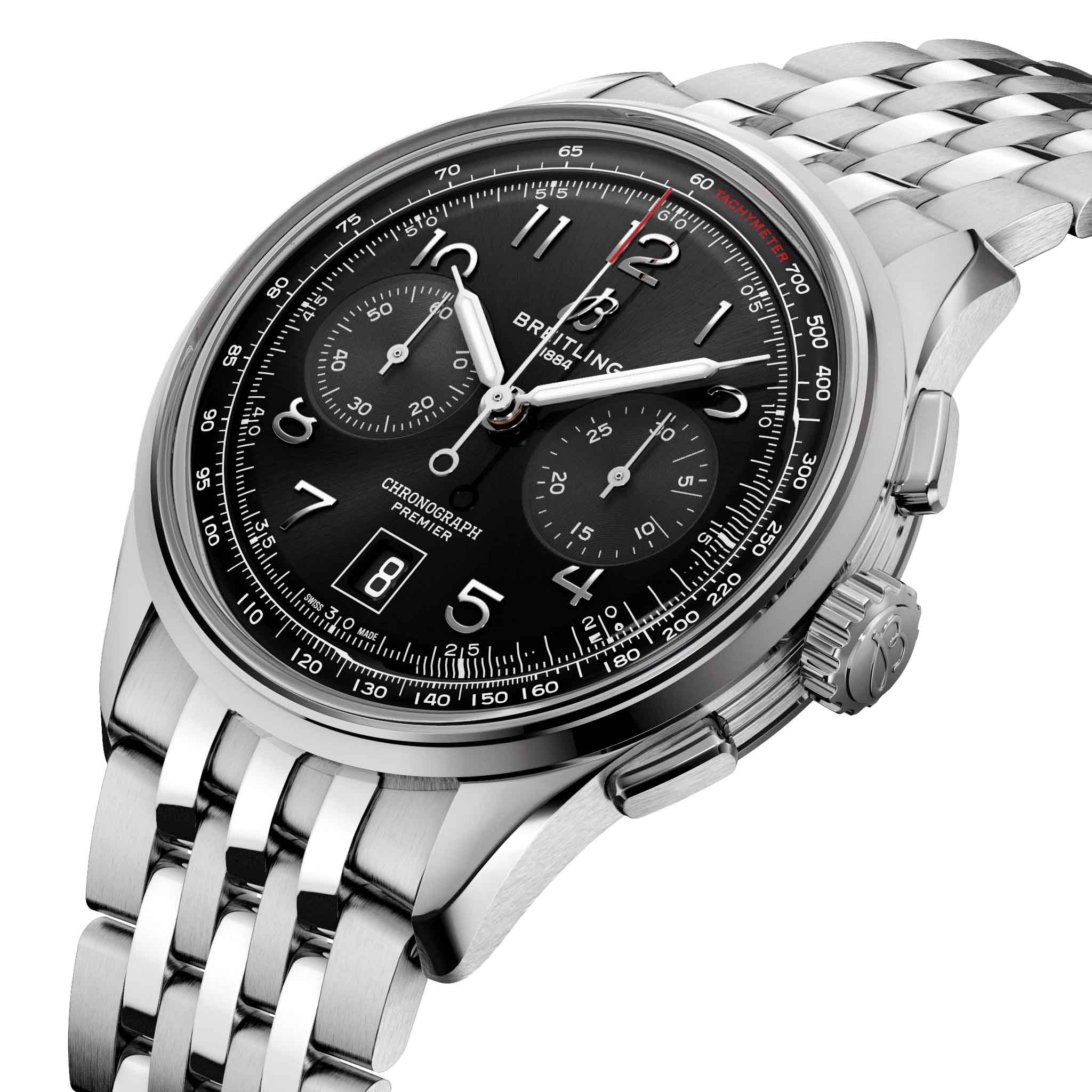 Breitling Breitling Premier B01 Chronograph 42 AB0145221B1A1 механические мужские часы часы крупный план черный циферблата