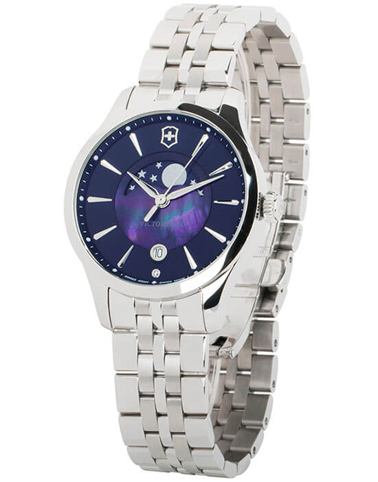 Victorinox Victorinox 241752,  швейцария женские часы на браслете нержавеющая сталь боковой вид