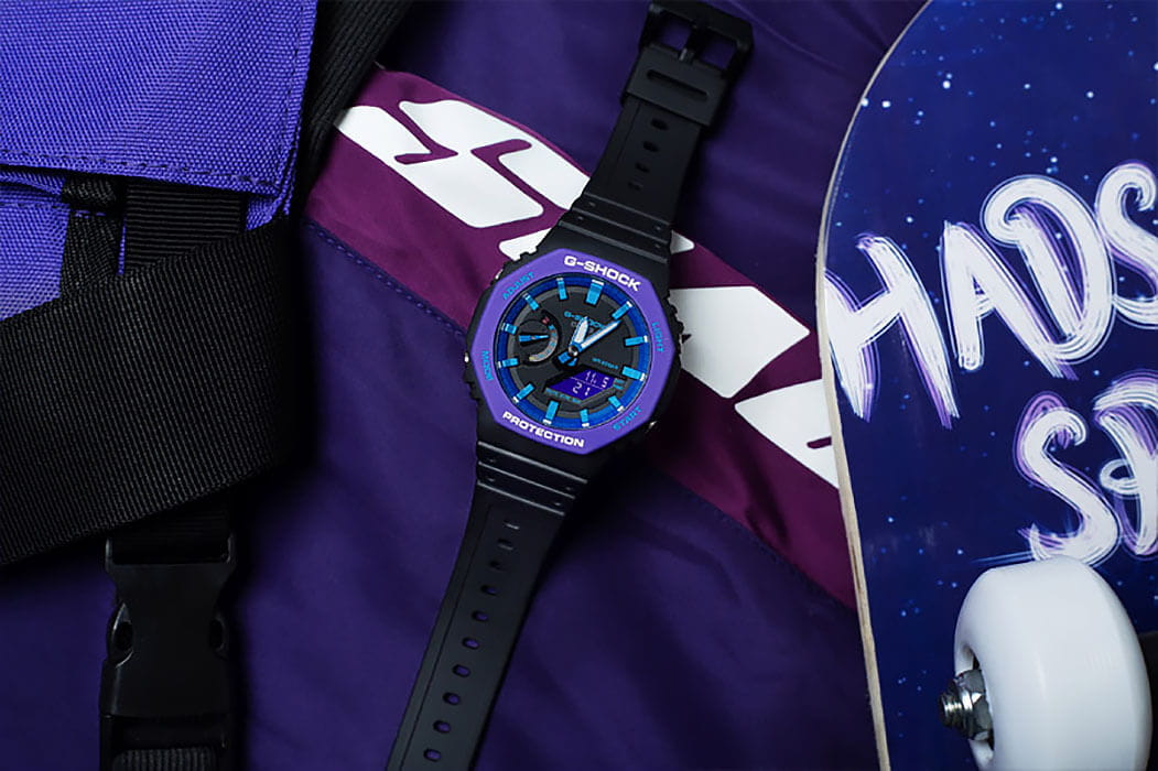 Casio GA-2100THS-1AER мужские часы застежка крупным планом