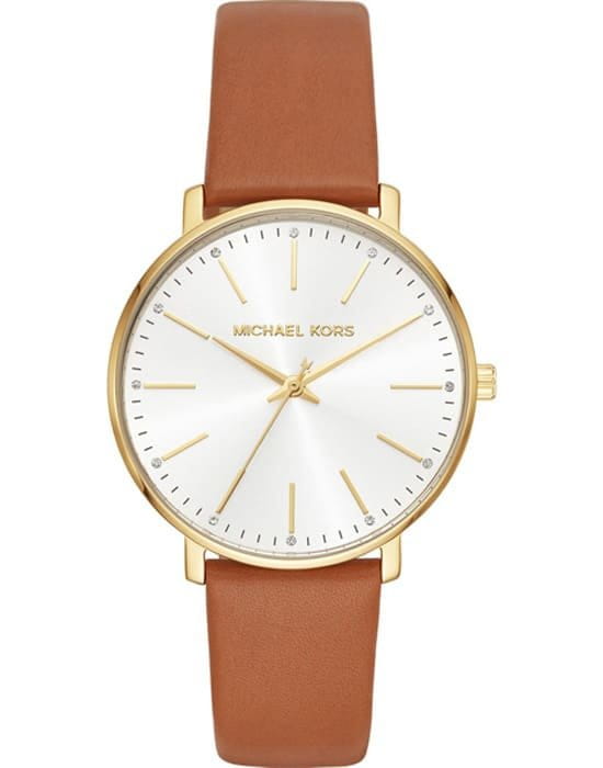 Michael Kors Michael Kors Ritz MK2740  MK2740 кварцевые женские часы белый циферблат, браслет кожаный — вид спереди