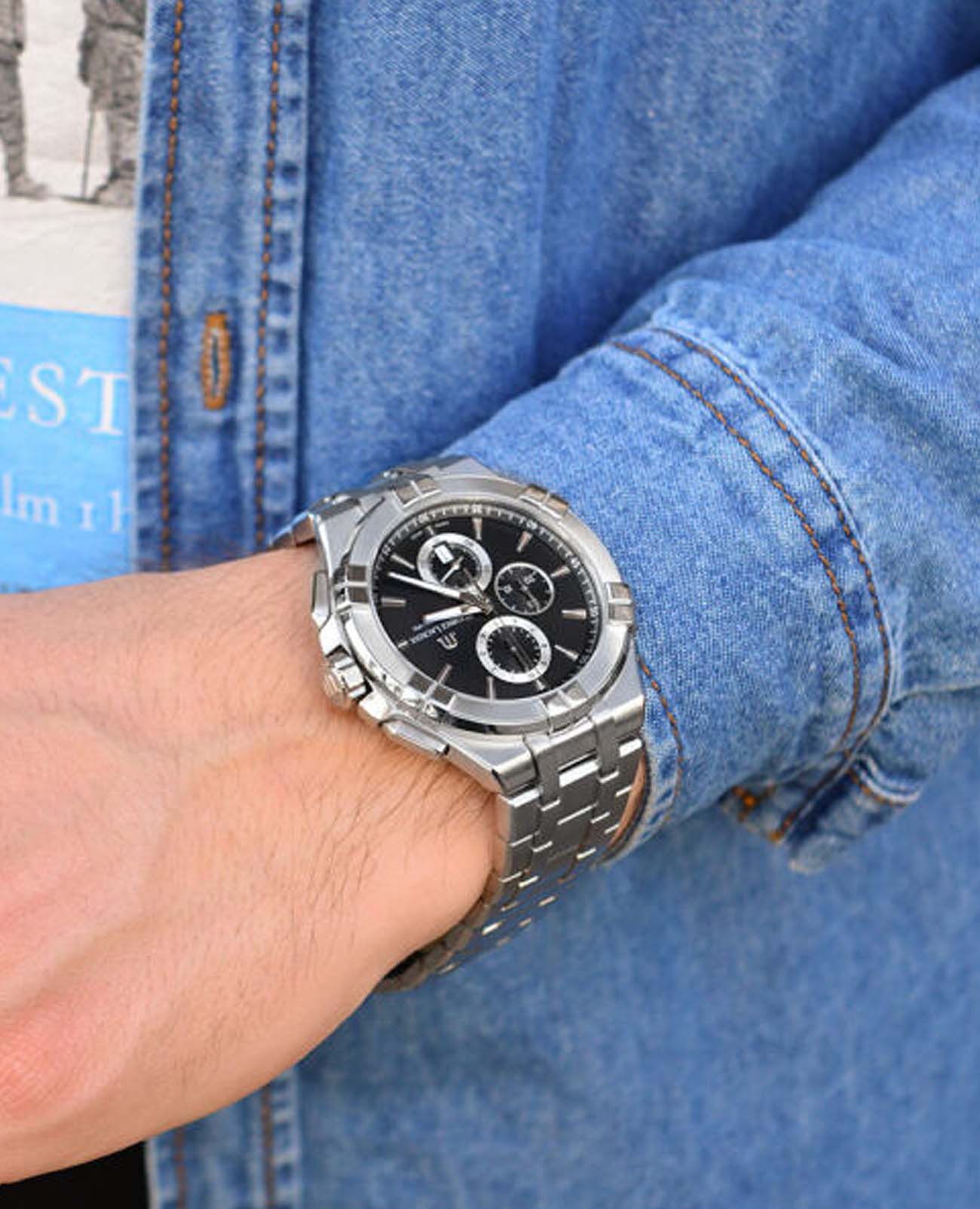 Оригинальные часы Maurice Lacroix Maurice Lacroix Aikon Chronograph AI1018-SS002-330-1 кварцевые калибр механизма  общий вид