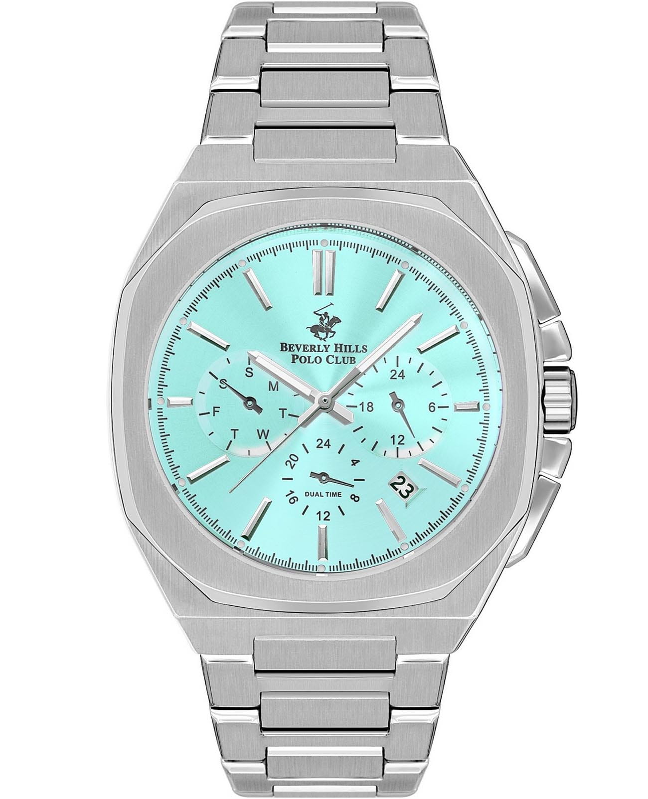 Beverly Hills Polo Club Beverly Hills Polo Club BP3210X.300  BP3210X.300 кварцевые мужские часы бирюзовый циферблат, браслет нержавеющая сталь — вид спереди