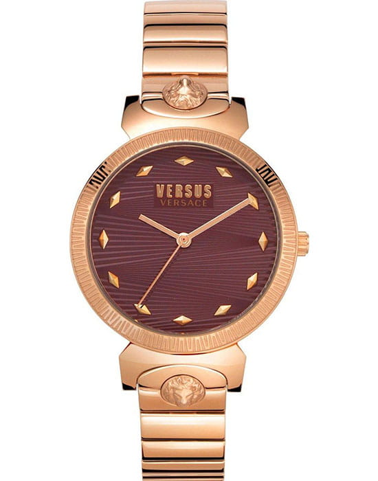 Versus Versace VSPEO1019  VSPEO1019 кварцевые женские часы красный циферблат, браслет сталь c pvd покрытием — вид спереди