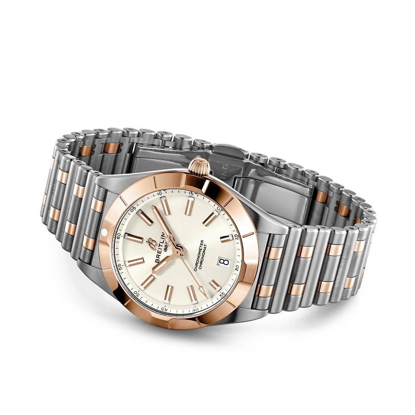 Breitling Breitling Chronomat 32 U77310101A1U1, chronomat швейцария женские часы на браслете нержавеющая сталь + золото 18к боковой вид