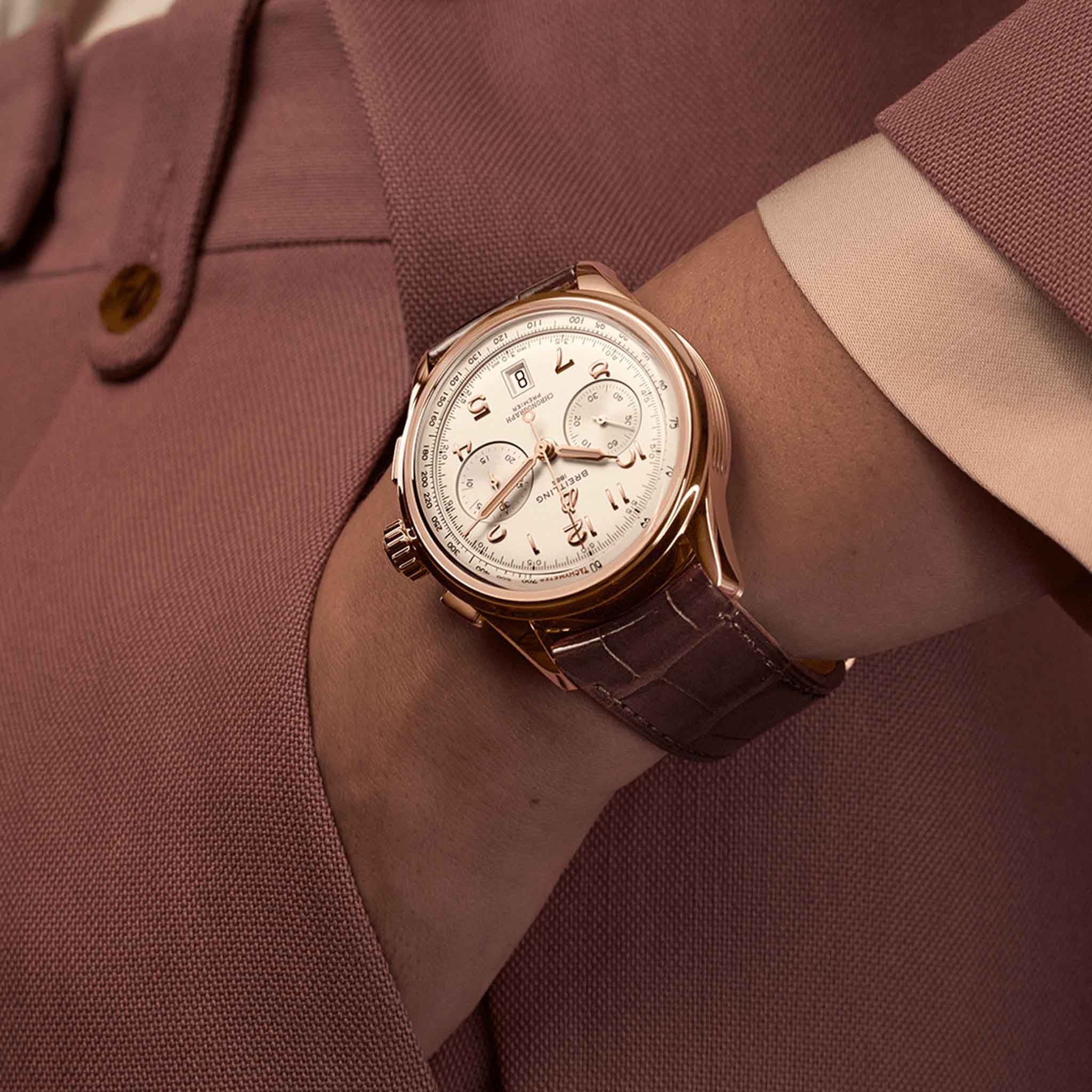 Оригинальные часы Breitling Breitling Premier B01 Chronograph 42 RB0145371G1P1 механические калибр механизма мануфактурный механизм breitling caliber b01 общий вид