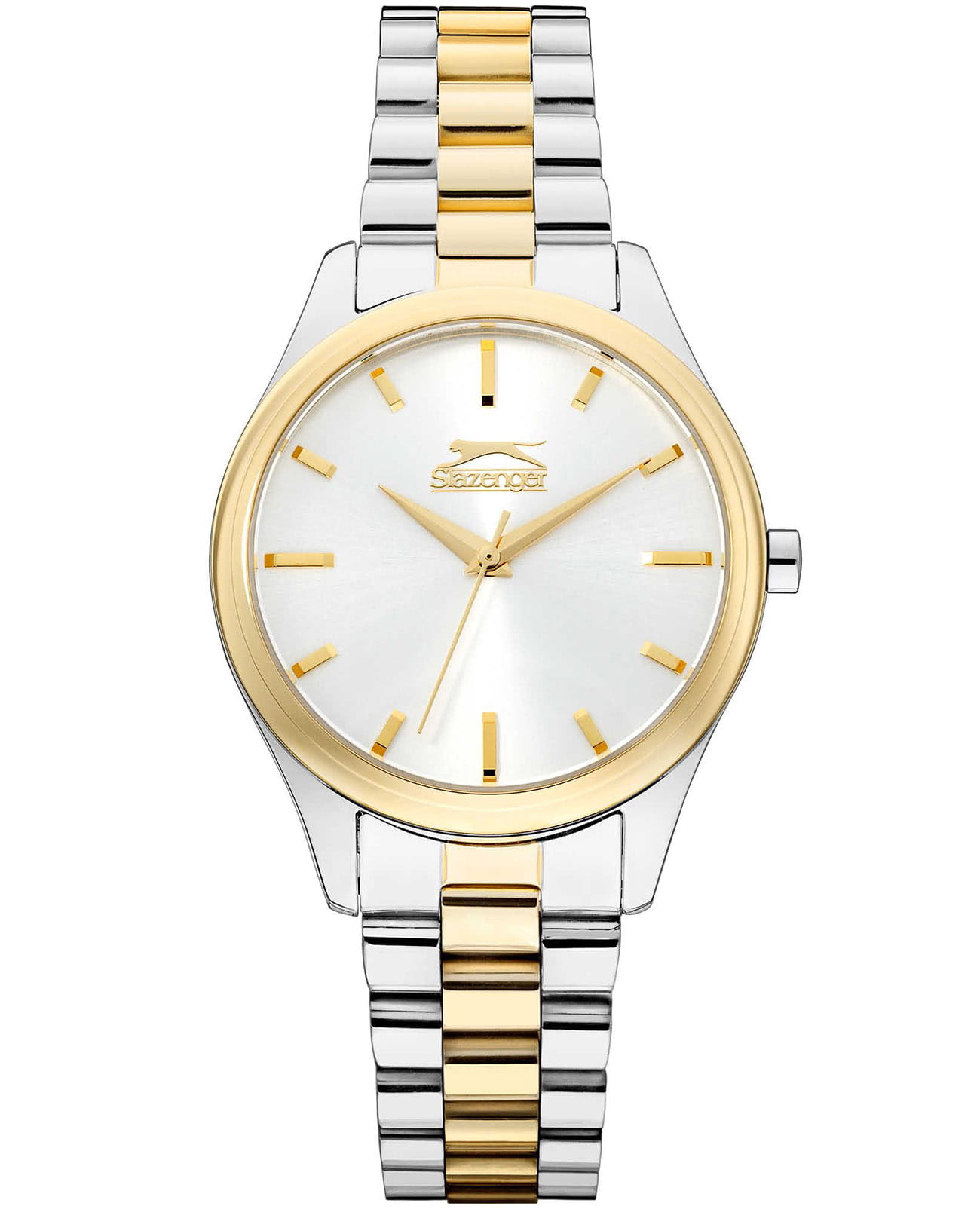 Slazenger Slazenger SL.09.6246.3.05  SL.09.6246.3.05 кварцевые женские часы серебристый циферблат, браслет суперметалл с ip покрытием — вид спереди