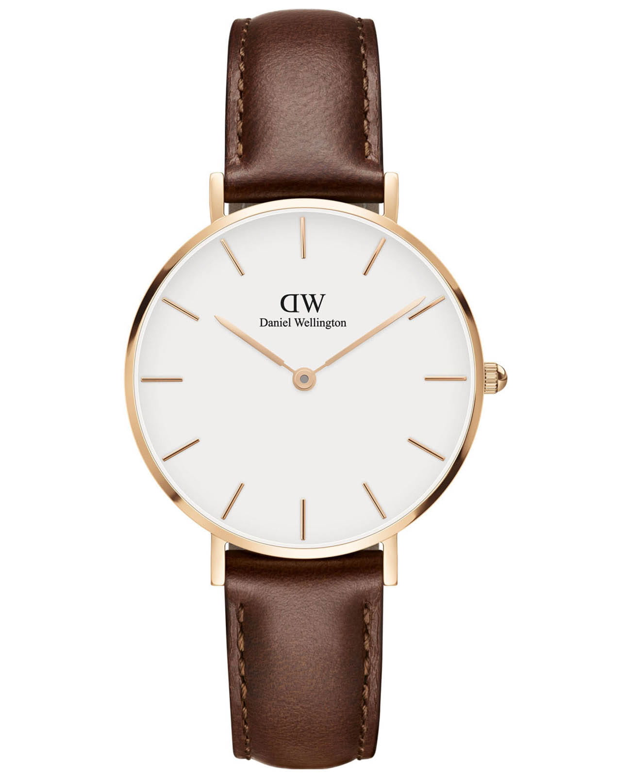 Daniel Wellington Daniel Wellington Petite Mawes DW00100175  DW00100175 кварцевые женские часы белый циферблат, браслет кожаный — вид спереди