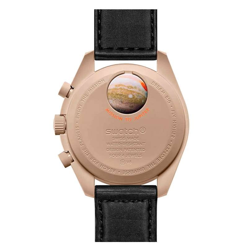 Swatch Swatch x Omega Bioceramic Moonswatch Mission to Jupiter SO33C100 , наручные мужские часы фото под углом