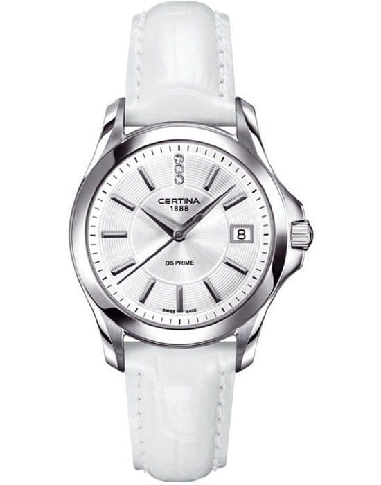 Certina Certina C004.210.16.036.00  C0042101603600 кварцевые женские часы черный циферблат, браслет кожаный — вид спереди