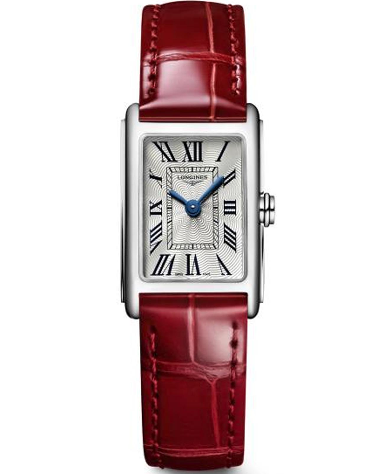 Longines Longines DolceVita L5.258.4.71.5  L52584715 кварцевые женские часы бежевый циферблат, браслет кожаный — вид спереди