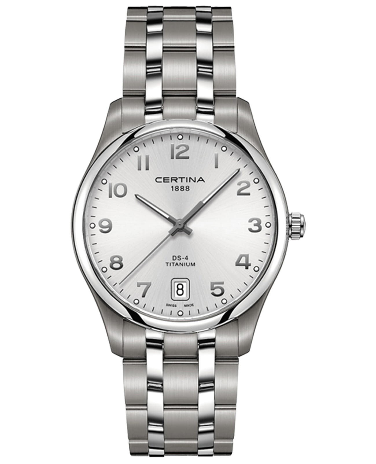 Certina Certina DS-1 C022.610.44.032.00 DS 1 C0226104403200 кварцевые мужские часы серебристый циферблат, браслет нержавеющая сталь — вид спереди