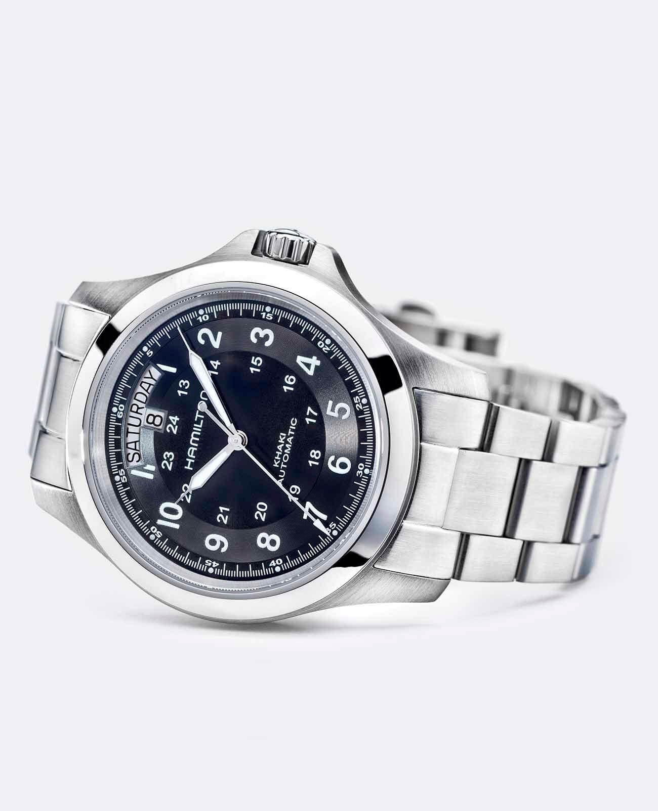 Hamilton Hamilton Khaki Field King Auto H64455133 мужские часы черный циферблат на запястье