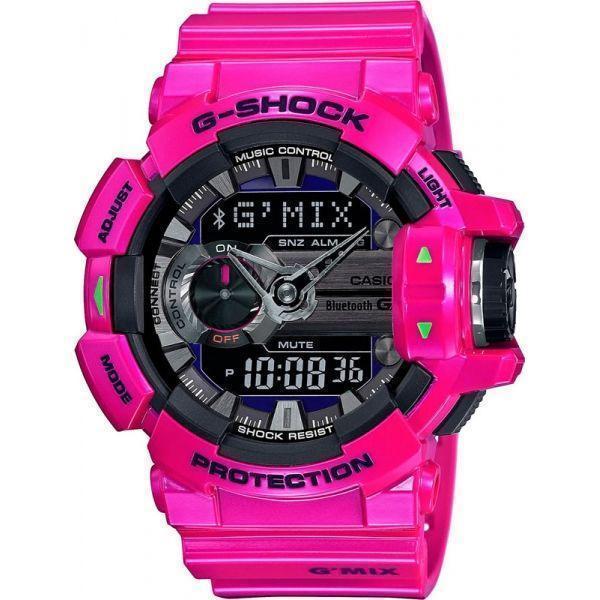 Casio Casio G-Shock GBA-400-4C G-SQUAD GBA-400-4C электронные мужские часы черный циферблат, браслет пластик — вид спереди
