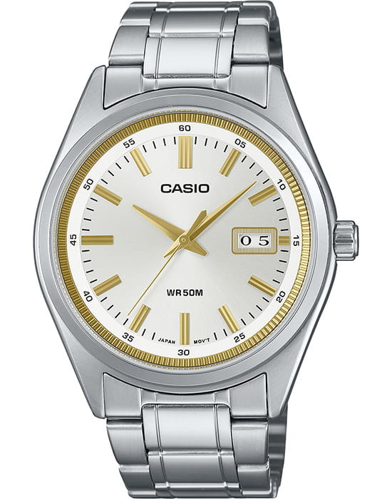 Casio Casio Collection MTP-B180D-7A  MTP-B180D-7A кварцевые мужские часы белый циферблат, браслет нержавеющая сталь — вид спереди