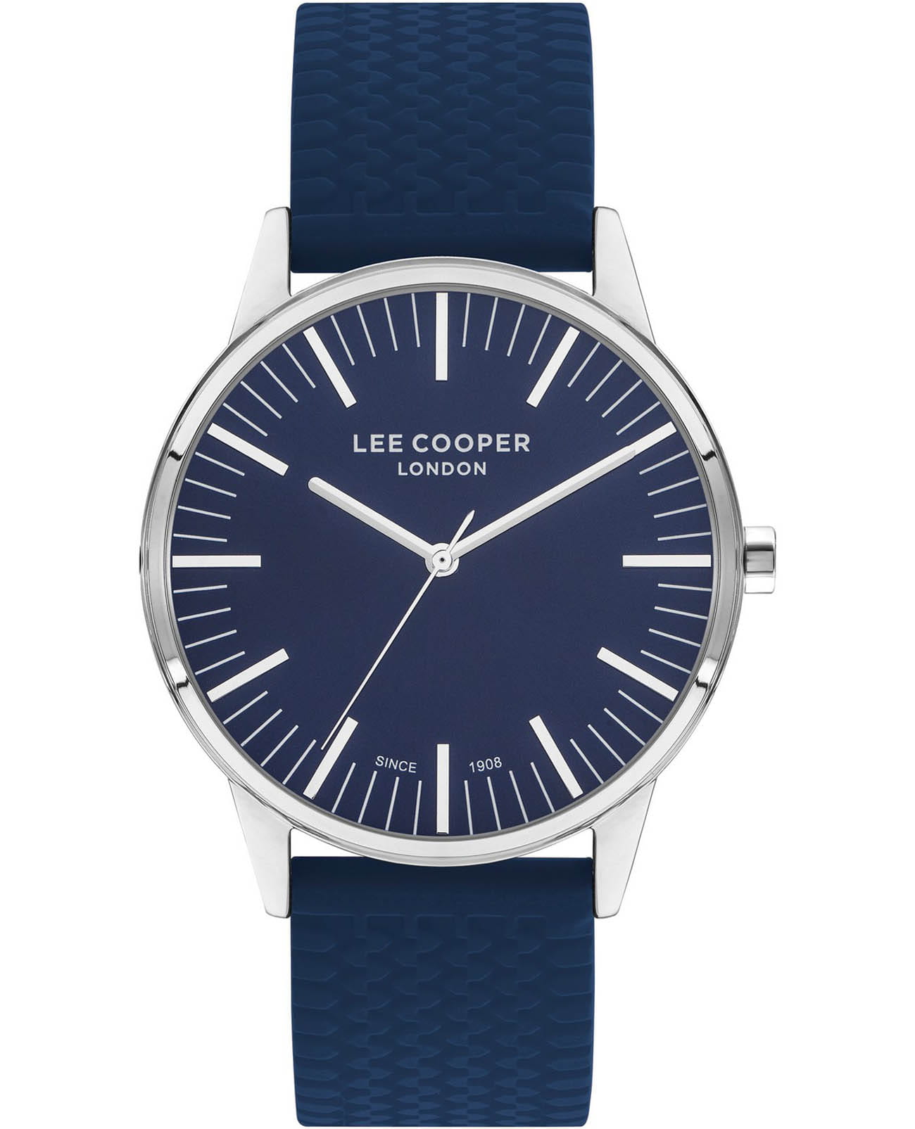 Lee Cooper Lee Cooper LC07715.399  LC07715.399 кварцевые мужские часы синий циферблат, браслет каучук — вид спереди