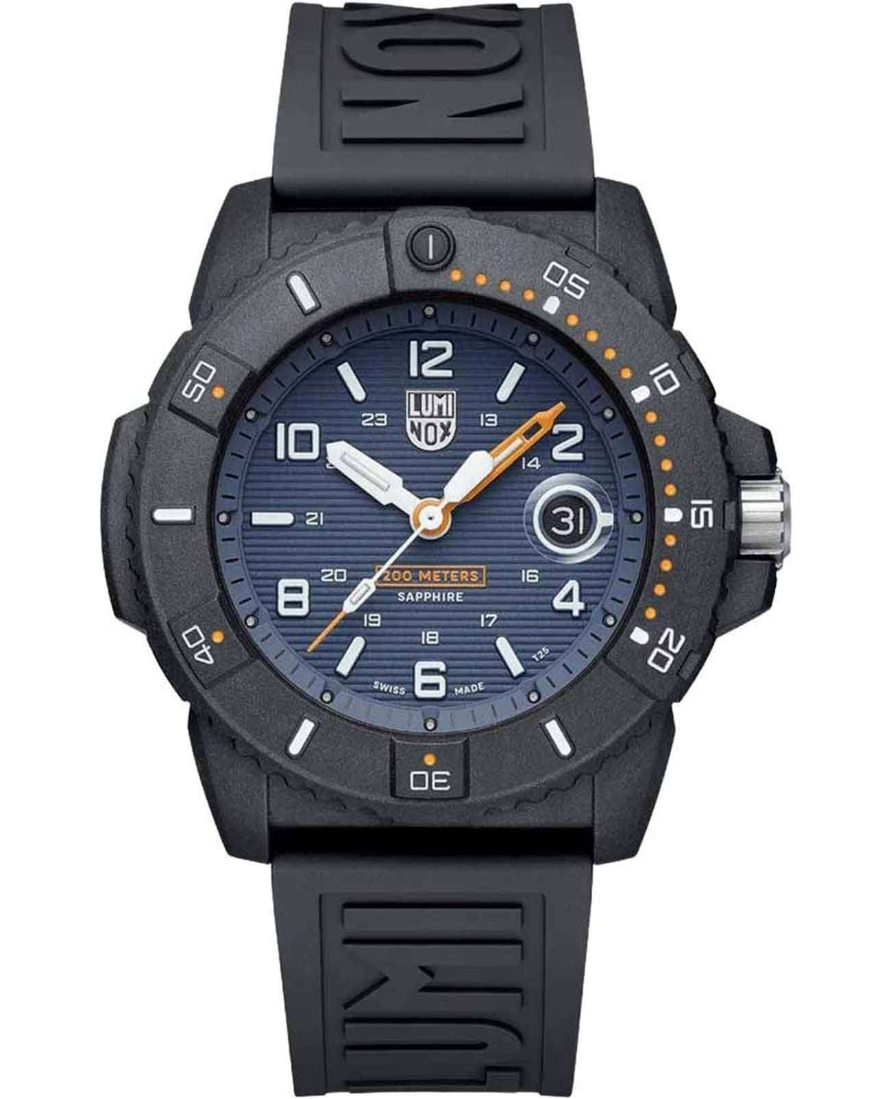 Luminox Luminox Navy SEAL XS.3602.NSF  XS.3602.NSF кварцевые мужские часы синий циферблат, браслет каучук — вид спереди
